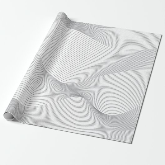 Modern, eenvoudig, cool, abstract golfpatroon cadeaupapier (Uitgerold)