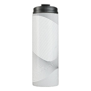 Modern, eenvoudig, cool, abstract golfpatroon thermosbeker
