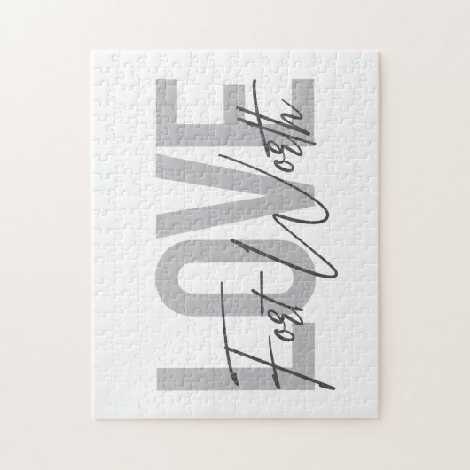 Modern, eenvoudig, cool design Love Forth Worth Legpuzzel (Verticaal)