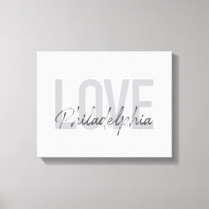 Modern, eenvoudig, cool, design Love Philadelphia Canvas Afdruk