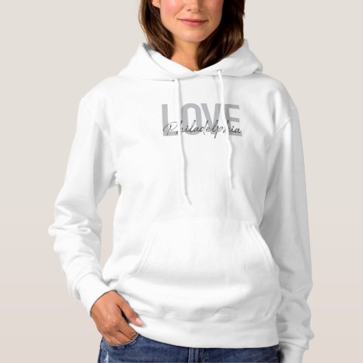 Modern, eenvoudig, cool, design Love Philadelphia Hoodie (Voorkant)