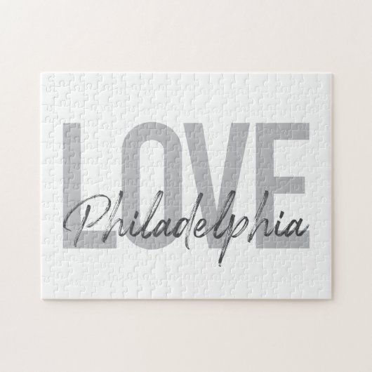 Modern, eenvoudig, cool, design Love Philadelphia Legpuzzel (Horizontaal)