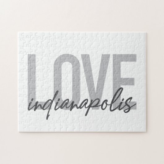 Modern, eenvoudig, cool design of Love Indianapoli Legpuzzel (Horizontaal)