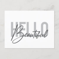Modern, eenvoudig, coole typograaf Hello Beautiful