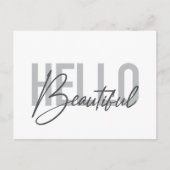 Modern, eenvoudig, coole typograaf Hello Beautiful Briefkaart (Voorkant)