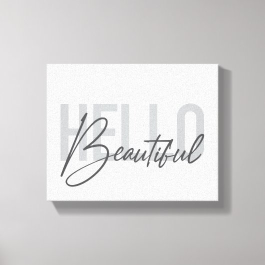 Modern, eenvoudig, coole typograaf Hello Beautiful Canvas Afdruk (Voorkant)