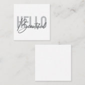 Modern, eenvoudig, coole typograaf Hello Beautiful Notitiekaartje (Voorkant / Achterkant)