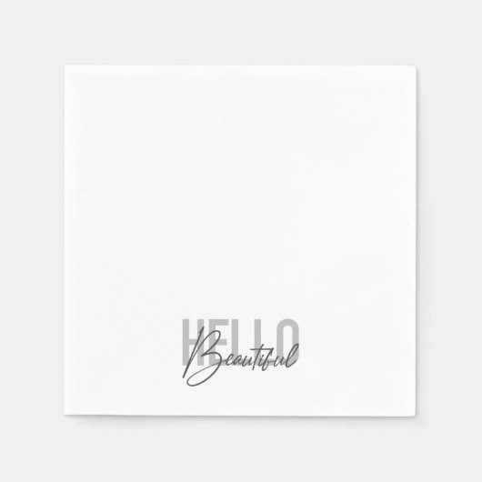 Modern, eenvoudig, coole typograaf Hello Beautiful Servet (Voorkant)