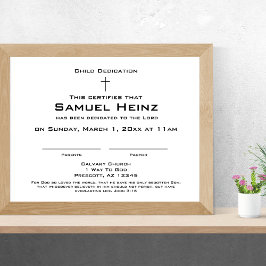 Modern eenvoudig Cross2 Baby-inwijdingscertificaat Briefhoofd