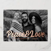 Modern Eenvoudig Cursief Schrift Familie Foto Folie Feestdagenkaart (Voorkant)