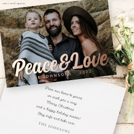 Modern eenvoudig cursief schrift familiefoto folie feestdagenkaart