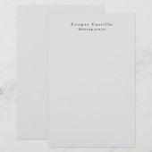 Modern Eenvoudig Dim Grey Professional Minimalist Briefpapier (Voorkant / Achterkant)