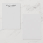 Modern Eenvoudig Dim Grey Professional Minimalist Notitiekaartje (Voorkant / Achterkant)