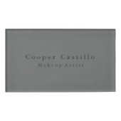 Modern Eenvoudig Dim Grijs Professioneel Modern Naambadge (Voorkant)