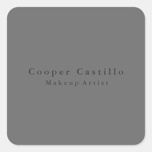 Modern Eenvoudig Dim Grijs Professioneel Modern Vierkante Sticker (Voorkant)