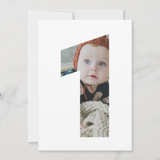 Modern Eenvoudig Een Foto 1e Verjaardag CUSTOM KLE Kaart (Voorkant)