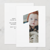 Modern Eenvoudig Een Foto 1e Verjaardag CUSTOM KLE Kaart (Voorkant / Achterkant)