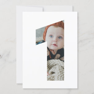 Modern Eenvoudig Een Foto 1e Verjaardag CUSTOM KLE Kaart