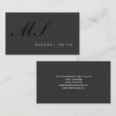 Modern Eenvoudig Eenvoudig Monogram Visitekaartje (Voorkant / Achterkant)
