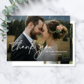 Modern Eenvoudig Elegant 2 foto's Trouwen Bedankkaart