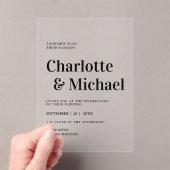 Modern, eenvoudig, elegant acryl uitnodigingen (Insitu (Draagbaar))