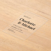 Modern, eenvoudig, elegant acryl uitnodigingen (Laagn)