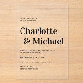 Modern, eenvoudig, elegant acryl uitnodigingen (Voorkant)