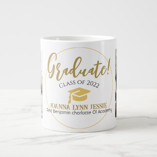Modern Eenvoudig Elegant Afstuderen gouden Pet Scr Grote Koffiekop (Voorkant)