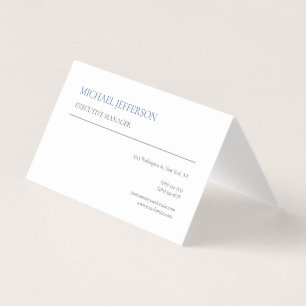 Modern Eenvoudig Elegant Blauw Wit Visitekaartje