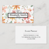 Modern Eenvoudig Elegant Bloemen Visitekaartje (Voorkant / Achterkant)