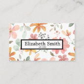 Modern Eenvoudig Elegant Bloemen Visitekaartje (Voorkant)