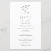 Modern eenvoudig elegant boeket bruiloft menu (Voorkant)