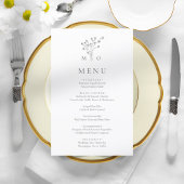 Modern eenvoudig elegant boeket bruiloft menu