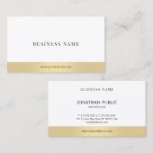 Modern Eenvoudig Elegant Goud Wit Bedrijf Duidelij Visitekaartje (Voorkant / Achterkant)