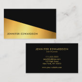 Modern eenvoudig elegant goud zwart professional visitekaartje (Voorkant / Achterkant)