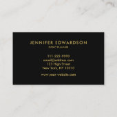 Modern eenvoudig elegant goud zwart professional visitekaartje (Achterkant)