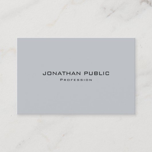 Modern Eenvoudig Elegant Grijs Sjabloon Profession Visitekaartje (Voorkant)