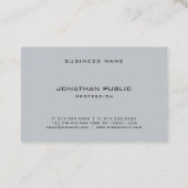 Modern Eenvoudig Elegant Grijs Sjabloon Profession Visitekaartje (Achterkant)