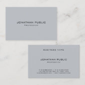 Modern Eenvoudig Elegant Grijs Sjabloon Profession Visitekaartje (Voorkant / Achterkant)