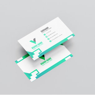 Modern eenvoudig elegant groen visitekaartje