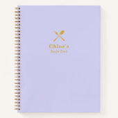 Modern Eenvoudig Elegant Lila en Goud Receptenboek Notitieboek (Voorkant)