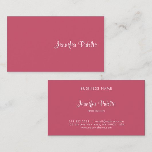 Modern Eenvoudig Elegant Minimalistisch Sjabloon R Visitekaartje (Voorkant / Achterkant)