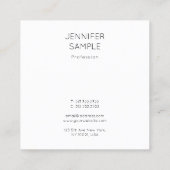 Modern Eenvoudig Elegant Minimalistische Sjabloon Vierkante Visitekaartje (Achterkant)