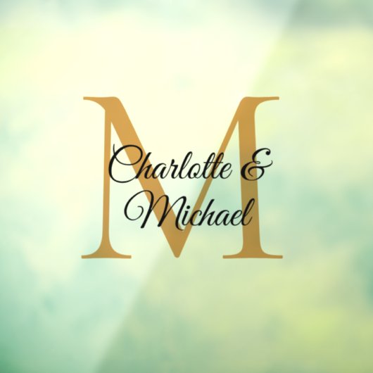 Modern, eenvoudig, elegant, monogram bruiloft raamsticker (Vel 3)