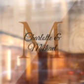 Modern, eenvoudig, elegant, monogram bruiloft raamsticker (Vel 2)