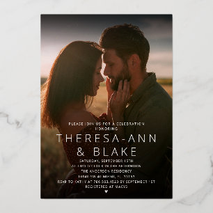 Modern Eenvoudig Elegant Paar Douche Uitnodiging