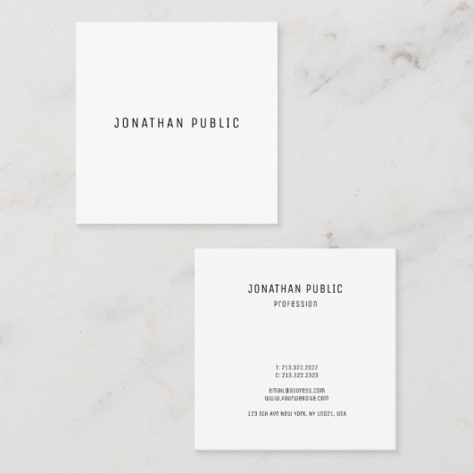 Modern Eenvoudig Elegant Professionele Sjabloon Tr Vierkante Visitekaartje (Voorkant / Achterkant)