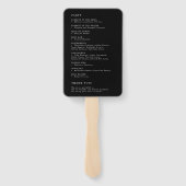 Modern eenvoudig elegant programma voor zwarte bru handwaaier (Achterkant)