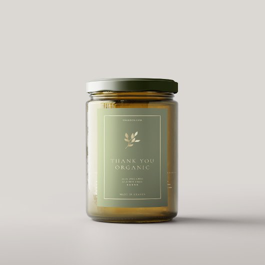 Modern Eenvoudig Elegant Sage Gold Plant Voedselcontainer Etiket