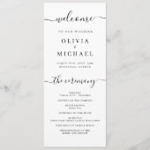 Modern eenvoudig elegant script bruiloft programma programmakaart (Voorkant)